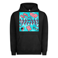 Pigment Black nurse heart beat seamless pattern Urban Hoodie - BundleAndBundleShop
