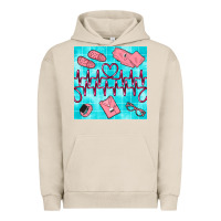 Pigment French Oak nurse heart beat seamless pattern Urban Hoodie - BundleAndBundleShop