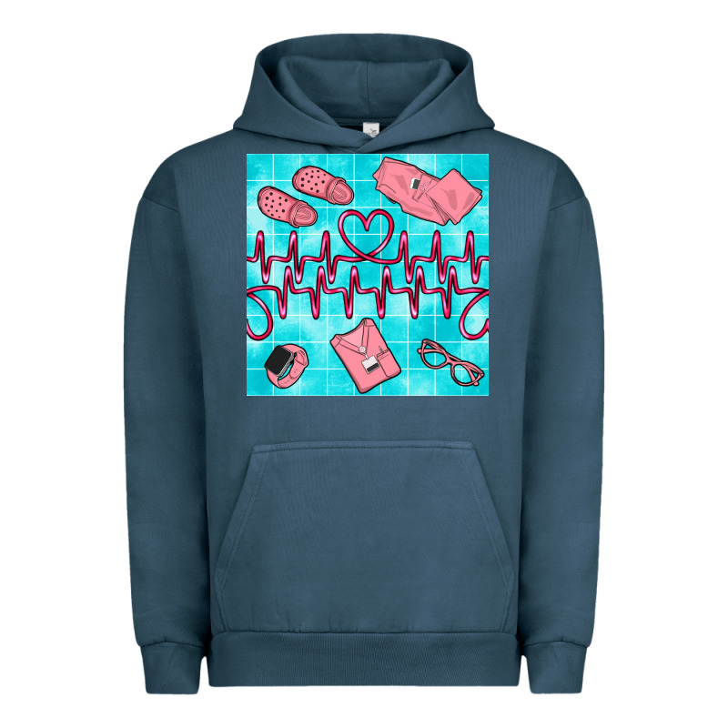 Nurse Heart Beat Seamless Pattern Urban Hoodie by BundleAndBundleShop | Teevron