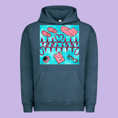 Nurse Heart Beat Seamless Pattern Urban Hoodie Designed By Bundleandbundleshop