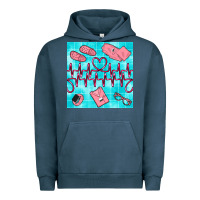 Pigment Midnight Navy nurse heart beat seamless pattern Urban Hoodie - BundleAndBundleShop