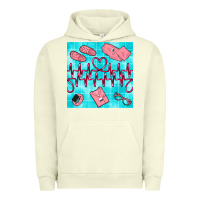 Pigment Pistachio nurse heart beat seamless pattern Urban Hoodie - BundleAndBundleShop