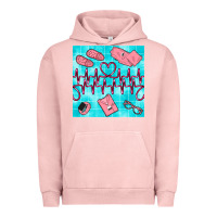 Pigment Salmon nurse heart beat seamless pattern Urban Hoodie - BundleAndBundleShop