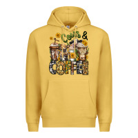 Antique Gold cows and coffee cups Premium Hoodie - Jasminsmagicworld
