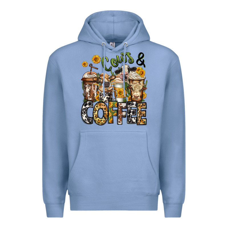Cows And Coffee Cups Premium Hoodie by Jasminsmagicworld | Teevron