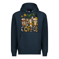Navy cows and coffee cups Premium Hoodie - Jasminsmagicworld