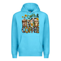 Ocean Blue cows and coffee cups Premium Hoodie - Jasminsmagicworld