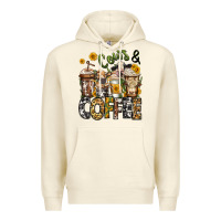 Sandshell cows and coffee cups Premium Hoodie - Jasminsmagicworld