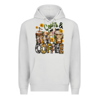 Dove Grey cows and coffee cups Premium Hoodie - Jasminsmagicworld