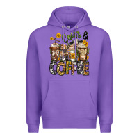 Purple cows and coffee cups Premium Hoodie - Jasminsmagicworld