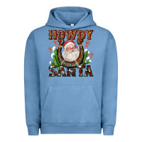 Pigment Pebble Blue howdy santa Urban Hoodie - AdoDesignShop