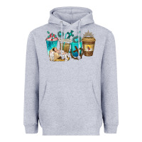 Heather Grey jesus coffee cups Heavyweight Hoodie - texasbilliewilder