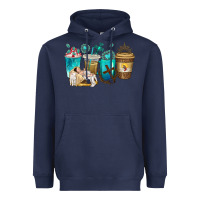 Navy jesus coffee cups Heavyweight Hoodie - texasbilliewilder