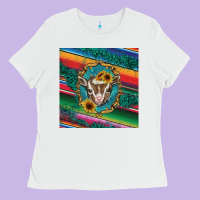 Western Baby Goat Ladies Tee Designed By Barkaloodesign