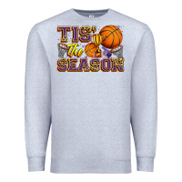 Heather Grey tis' the season basketball Premium Sweatshirt - Zillion Design Studio