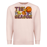 Pale Pink tis' the season basketball Premium Sweatshirt - Zillion Design Studio