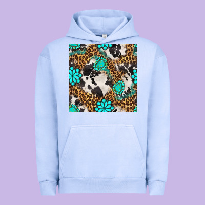 Western Turquoise Seamless Pattern Urban Hoodie Designed By Bundleandbundleshop
