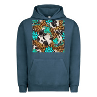 Pigment Midnight Navy western turquoise seamless pattern Urban Hoodie - BundleAndBundleShop