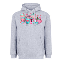 Heather Grey lash hustler coffee cups Heavyweight Hoodie - texasbilliewilder