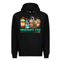 Black ocd obsessive cow disorder coffee cups Premium Hoodie - Jasminsmagicworld