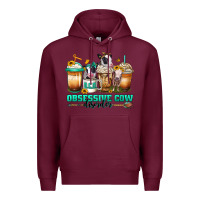 Burgundy ocd obsessive cow disorder coffee cups Premium Hoodie - Jasminsmagicworld