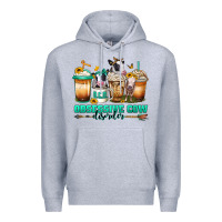 Heather Grey ocd obsessive cow disorder coffee cups Premium Hoodie - Jasminsmagicworld