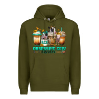 Army Green ocd obsessive cow disorder coffee cups Premium Hoodie - Jasminsmagicworld