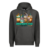 Charcoal Heather ocd obsessive cow disorder coffee cups Premium Hoodie - Jasminsmagicworld