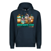 Navy ocd obsessive cow disorder coffee cups Premium Hoodie - Jasminsmagicworld