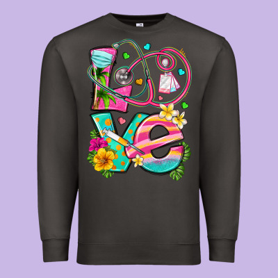 Love Summer Nurse Premium Sweatshirt Designed By Texasbilliewilder
