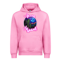 Fuchsia Pink neon moon Urban Hoodie - JahusDesignShop