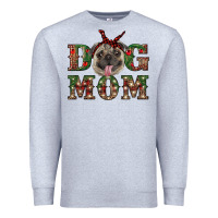 Heather Grey christmas pug mom Premium Sweatshirt - RanaPortraitStore