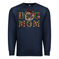 Navy christmas pug mom Premium Sweatshirt - RanaPortraitStore