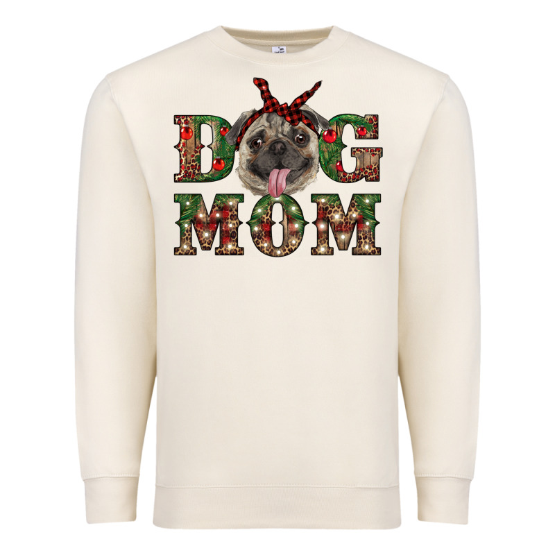 Christmas Pug Mom Premium Sweatshirt by RanaPortraitStore | Teevron
