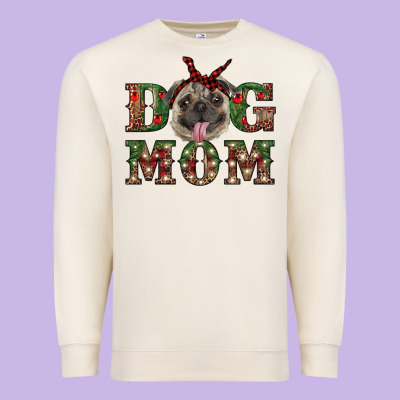 Christmas Pug Mom Premium Sweatshirt Designed By Ranaportraitstore