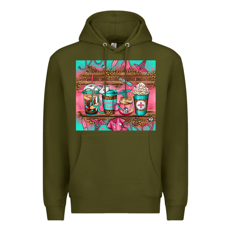 Nurse Fuel Coffee Cups Premium Hoodie by Jasminsmagicworld | Teevron
