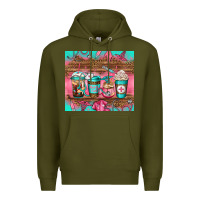 Army Green nurse fuel coffee cups Premium Hoodie - Jasminsmagicworld