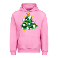 Fuchsia Pink Christmas tree with teeth Urban Hoodie - AdoDesignShop
