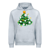Heather Grey Christmas tree with teeth Urban Hoodie - AdoDesignShop