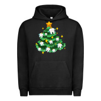 Pigment Black Christmas tree with teeth Urban Hoodie - AdoDesignShop