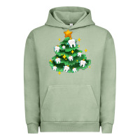 Pigment Oil Green Christmas tree with teeth Urban Hoodie - AdoDesignShop