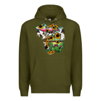 Army Green Cowhide Michigan map Premium Hoodie - RanaPortraitStore