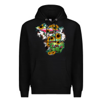 Black Cowhide Michigan map Premium Hoodie - RanaPortraitStore