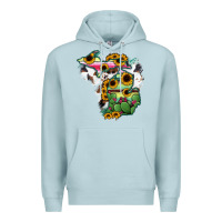 Blue Mist Cowhide Michigan map Premium Hoodie - RanaPortraitStore