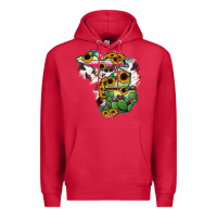 Cardinal Cowhide Michigan map Premium Hoodie - RanaPortraitStore