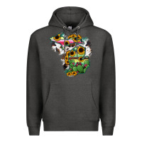 Charcoal Heather Cowhide Michigan map Premium Hoodie - RanaPortraitStore