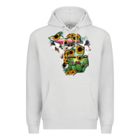 Dove Grey Cowhide Michigan map Premium Hoodie - RanaPortraitStore