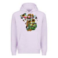 Lilac Cowhide Michigan map Premium Hoodie - RanaPortraitStore