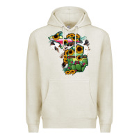 Oatmeal Heather Cowhide Michigan map Premium Hoodie - RanaPortraitStore