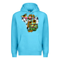 Ocean Blue Cowhide Michigan map Premium Hoodie - RanaPortraitStore
